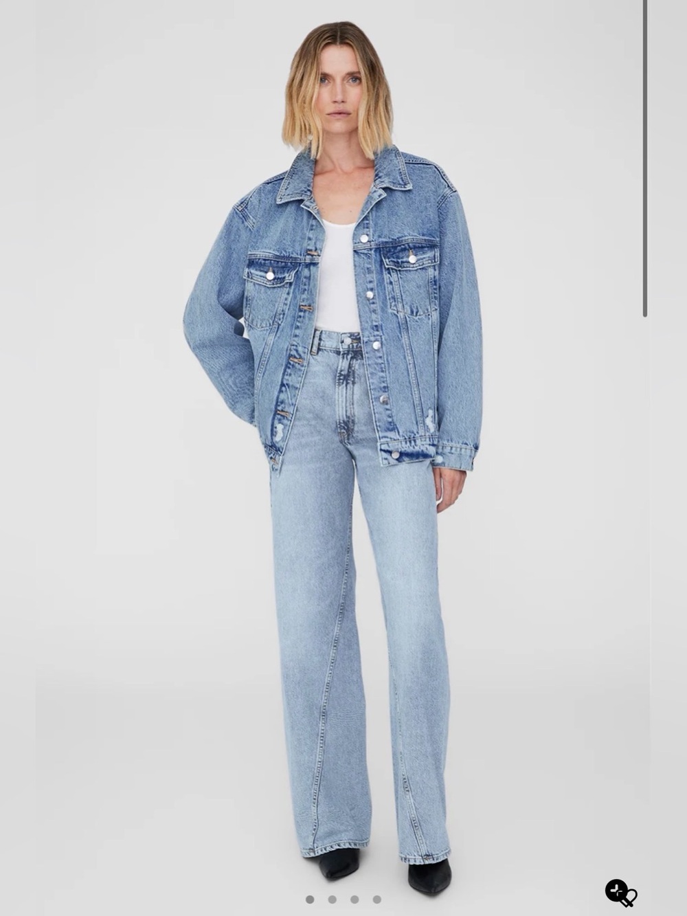 NWT Anine Bing Rory Denim Jacket - Boxy, Vintage Blue, Trucker, Heavyweight